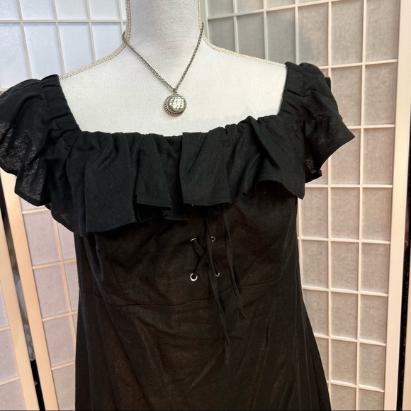 ASOS Off the Shoulder Black Dress - Picture 3 of 9